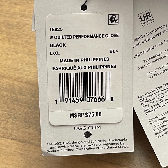 NWT Ugg Quilted Performance Glove black Size L/XL - Picture 7 of 8